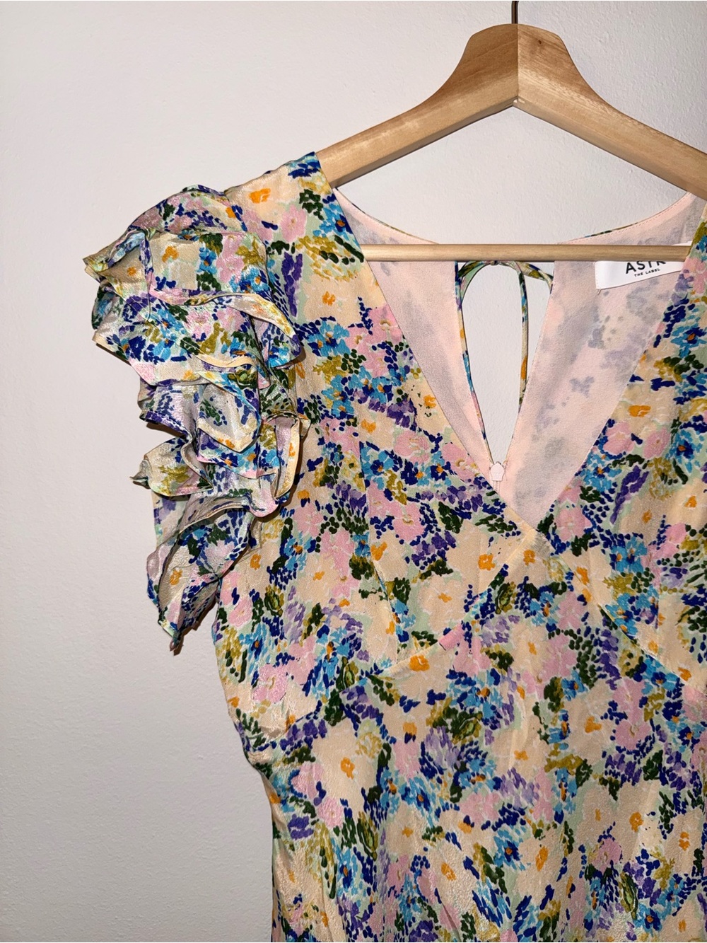 Astr Pastel Yellow Floral Ruffle Maxi Dress - Picture 2 of 6